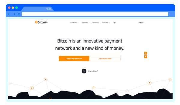 web page of bitcoin