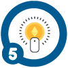 number five - candle icon