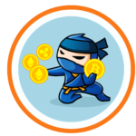 Ninja with bitcoins