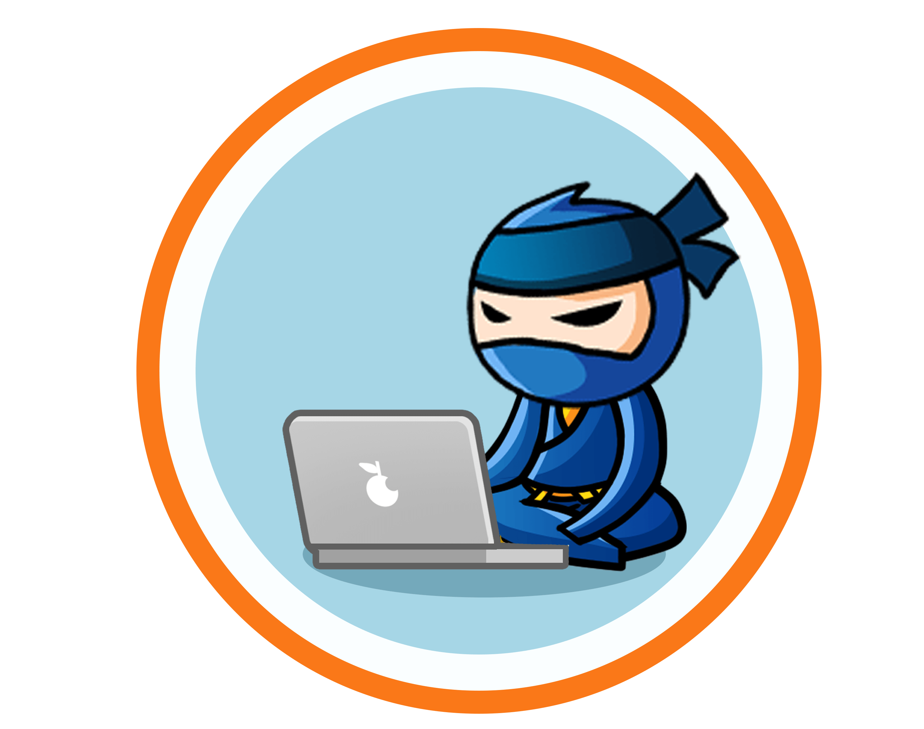 Ninja using laptop