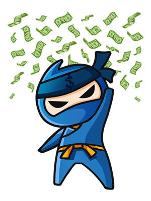 ninja falling money